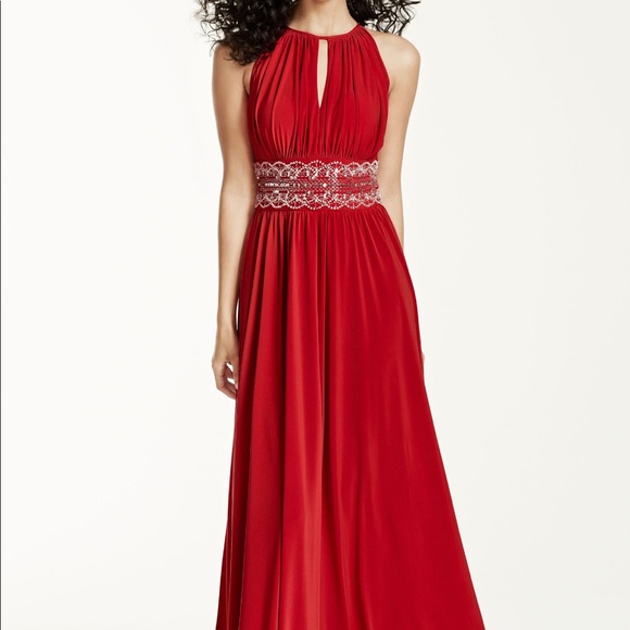 red prom dress david's bridal